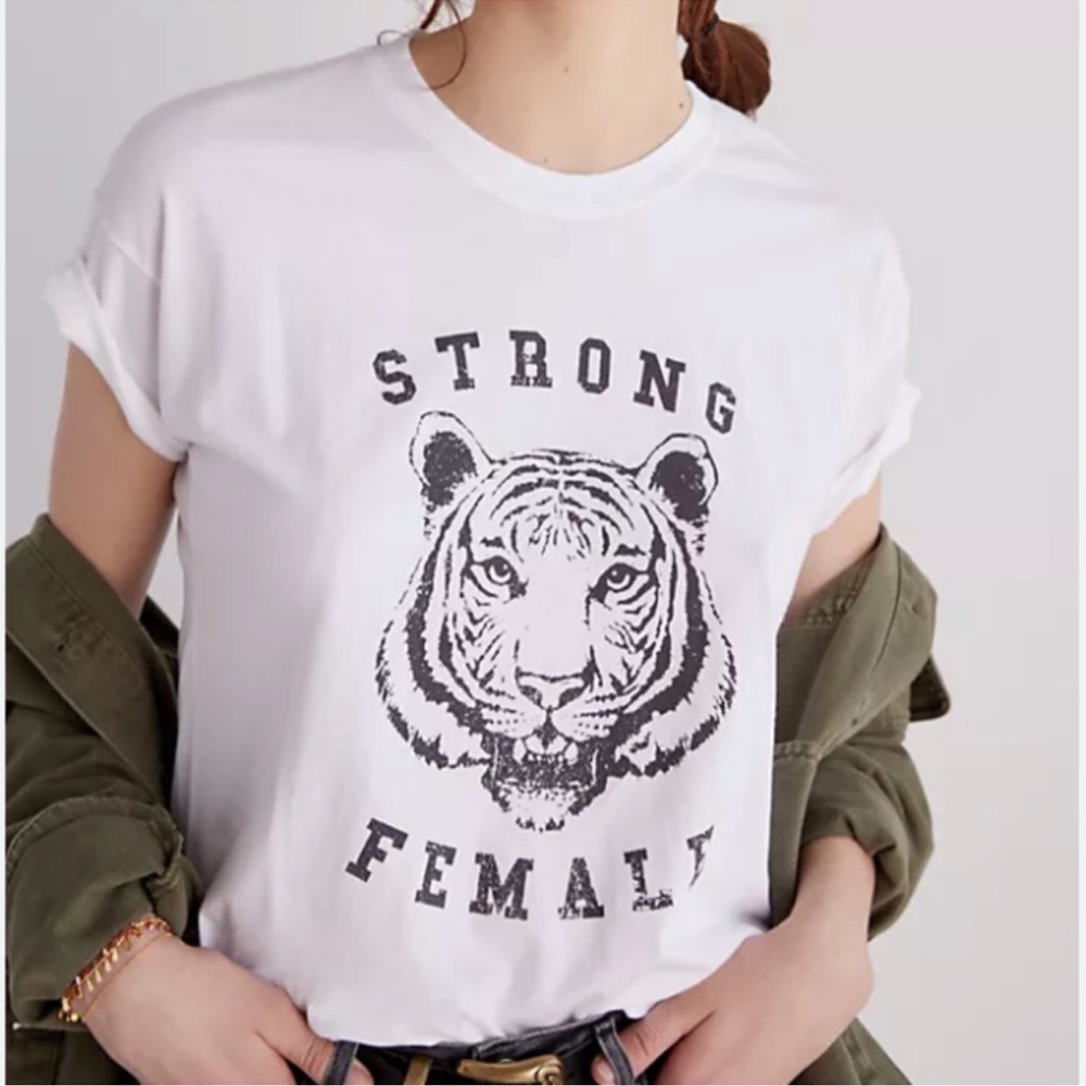 good hYOUman Strong Female Tee White XS Sold at Anthropologie